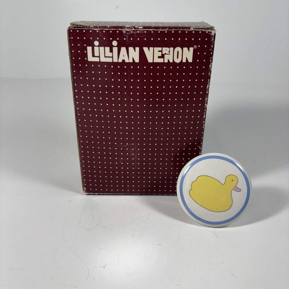 Vtg 1987 Lillian Vernon Porcelain Cabinet Drawer Knobs Yellow Duck Cottagecore 6